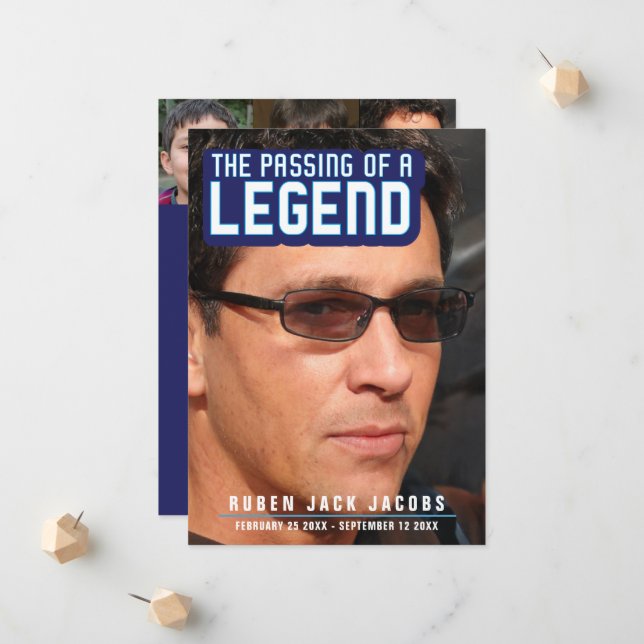 Anuncio Fallecimiento de una leyenda fúnebre conmemoración (Anverso/Reverso In Situ)