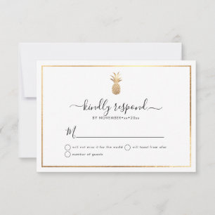 Anuncio Faux Gold Pineapple RSVP