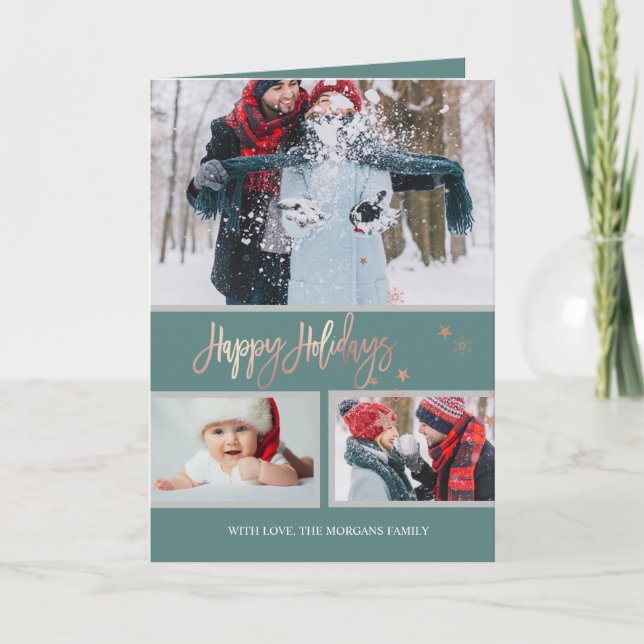 Anuncio Felices Fiestas Estrellas Feliz Collage de fotos d (Anverso)