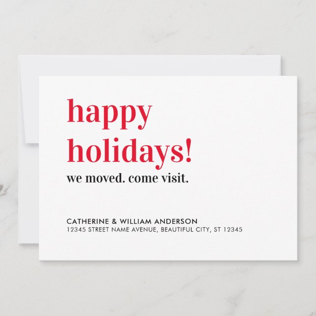 Anuncio Felices Fiestas que hemos mudado a visitar (Anverso)