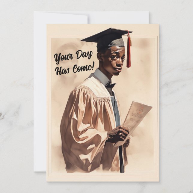 Anuncio Felicidades de graduación de chicos negros de époc (Anverso)