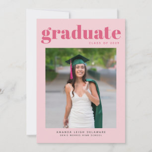 Anuncio Felicitación de graduación Rosa Melocotón Foto de 