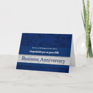 Anuncio Felicitaciones a Business Aniversario Azul y Gris