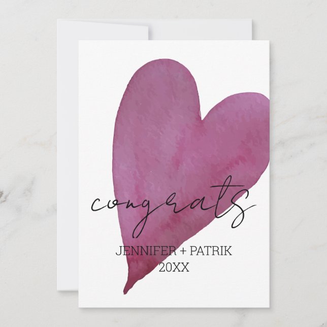 Anuncio Felicitaciones Boda Compromiso Gift Heart (Anverso)