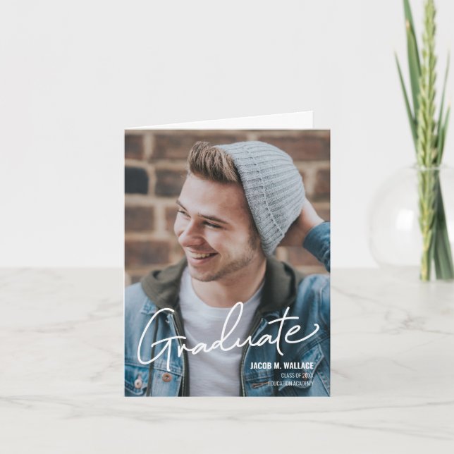 Anuncio Felicitaciones Graduación Foto Graduación Graduado (Anverso)