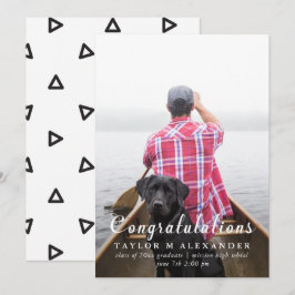 Anuncio Felicitaciones Patrón geométrico blanco y negro