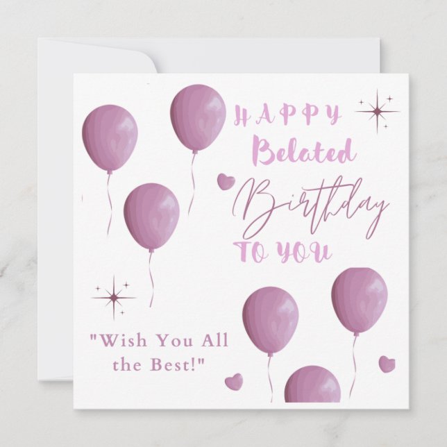 Anuncio FELIZ cumpleaños tardío para ti (Anverso)
