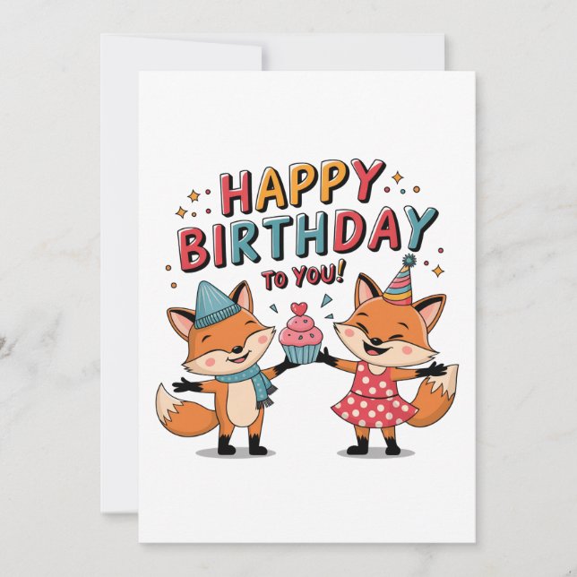 Anuncio Feliz Cumpleaños Zorros (Anverso)