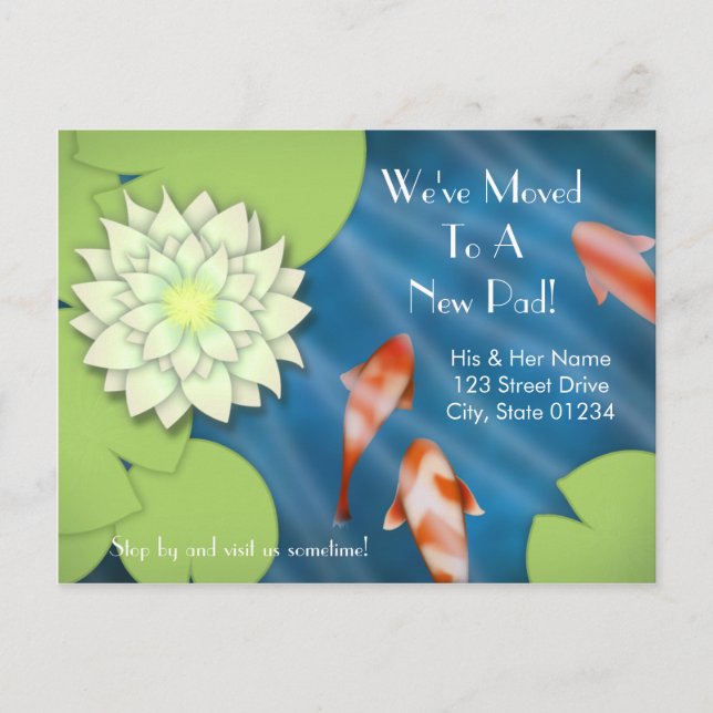 Anuncio Feliz de Movimiento de Koi (Anverso)