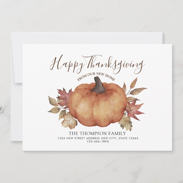 Anuncio Feliz Día de Acción de Gracias Nueva Calabaza Domé (Anverso)