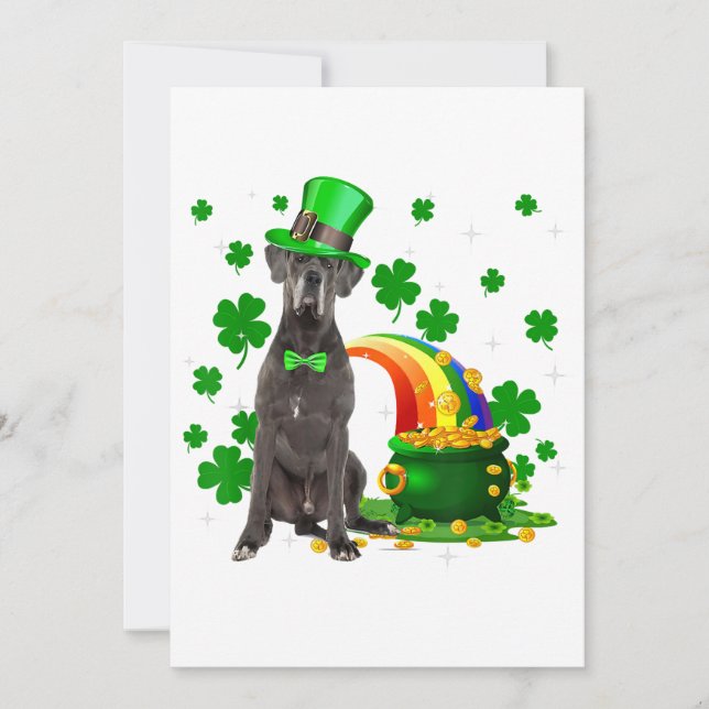 Anuncio Feliz Día de San Patricio Leprechaun Gran Perro Da (Anverso)