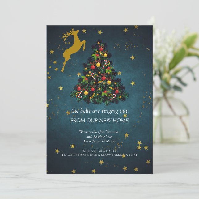 Anuncio Feliz fiesta navideña Nueva casa en movimiento (Anverso de pie)