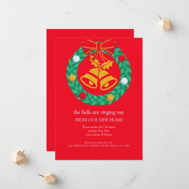 Anuncio Feliz fiesta navideña Nueva casa en movimiento (Anverso/Reverso In Situ)