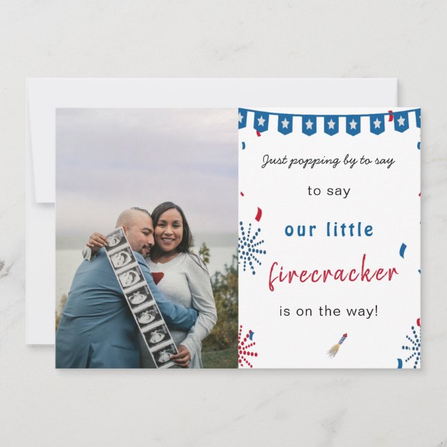 Anuncio Feliz independencia 4 de julio foto de embarazo de (Anverso)