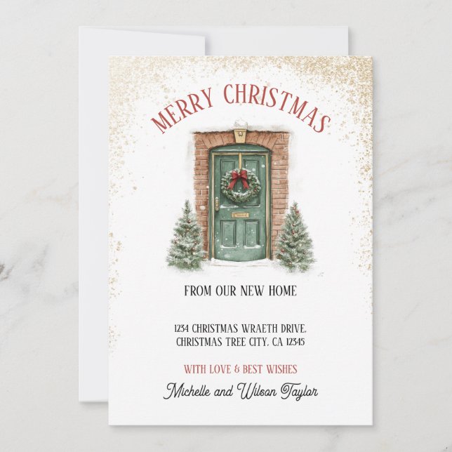 Anuncio Feliz Navidad desde la nueva guirnalda de la puert (Anverso)