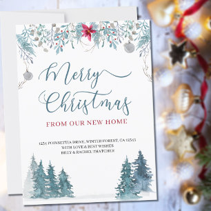 Anuncio Feliz Navidad desde nuestro nuevo hogar Bosque de