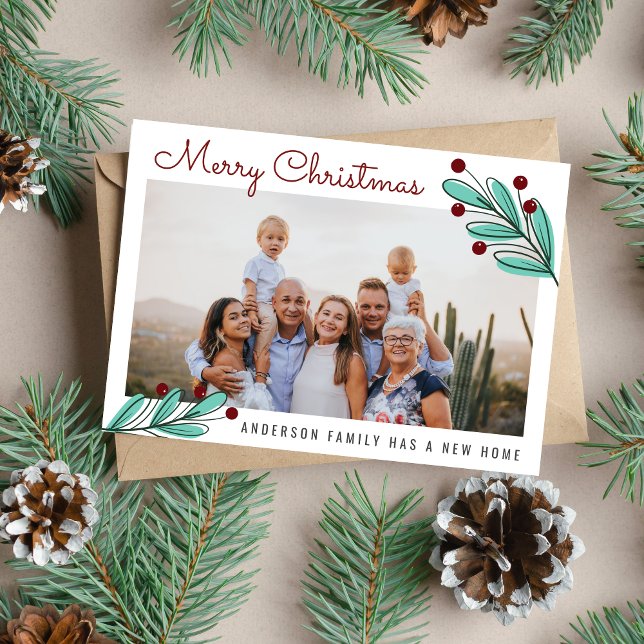 Anuncio Feliz Navidad Familia Foto Plantas de cerezo en mo (Subido por el creador)