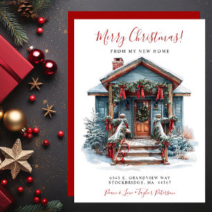 Anuncio Feliz Navidad Nueva Casa Frente Puerta Mudanza