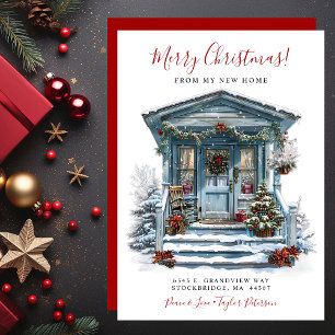 Anuncio Feliz Navidad Nueva Casa Frente Puerta Mudanza