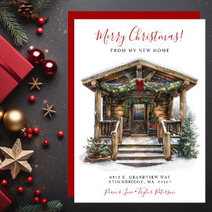 Anuncio Feliz Navidad Nueva Casa Frente Puerta Mudanza