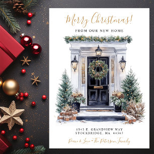 Anuncio Feliz Navidad Nueva Casa Frente Puerta Mudanza