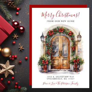 Anuncio Feliz Navidad Nueva Casa Frente Puerta Mudanza