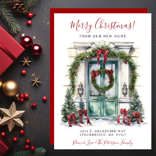 Anuncio Feliz Navidad Nueva Casa Frente Puerta Mudanza
