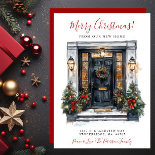 Anuncio Feliz Navidad Nueva Casa Frente Puerta Mudanza