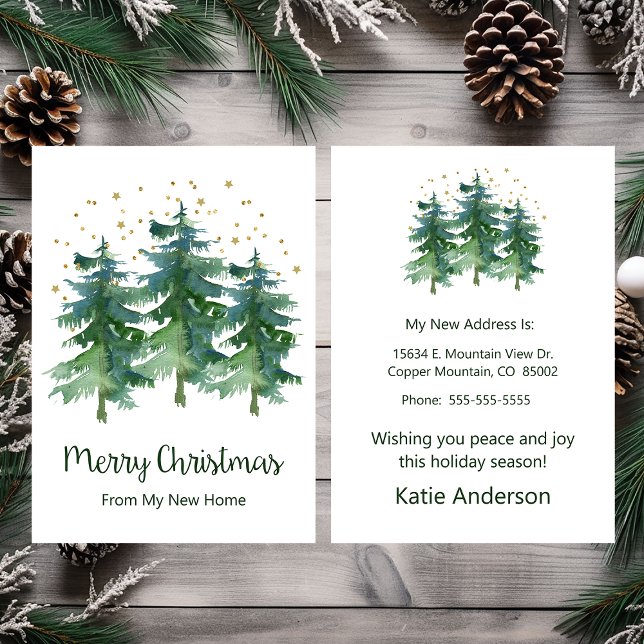 Anuncio Feliz Navidad Nuevo árbol de pinos en casa (Subido por el creador)