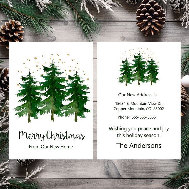 Anuncio Feliz Navidad Nuevo árbol de pinos en casa (Subido por el creador)