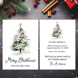 Anuncio Feliz Navidad Nuevo hogar Árbol de Navidad Moderno