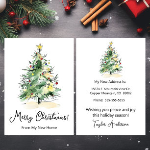 Anuncio Feliz Navidad Nuevo Hogar Árbol de Navidad Moderno