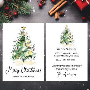 Anuncio Feliz Navidad Nuevo Hogar Árbol de Navidad Moderno