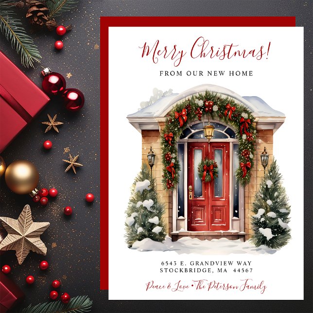 Anuncio Feliz Navidad Nuevo hogar Puerta Roja en movimient (Subido por el creador)