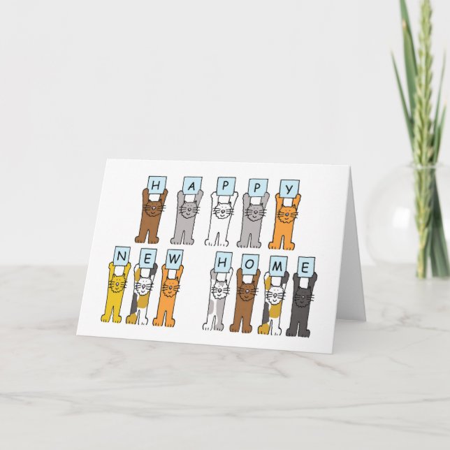 Anuncio Feliz nuevo hogar con gatos Personalizados (Anverso)