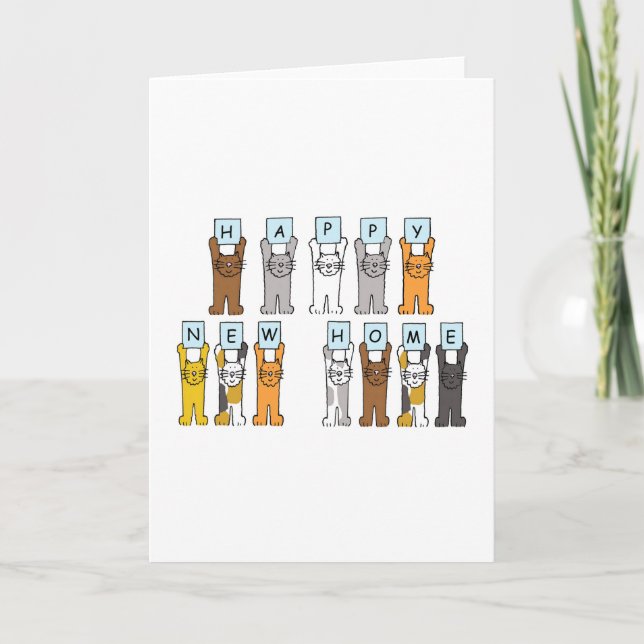 Anuncio Feliz nuevo hogar con gatos Personalizados (Anverso)