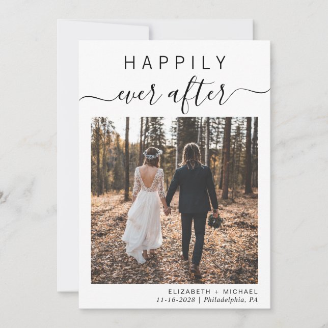 Anuncio Feliz Nunca Después Del Boda De Elopement (Anverso)
