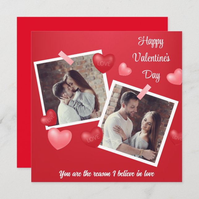 Anuncio Feliz Personalizado de San Valentín, foto y texto (Anverso / Reverso)