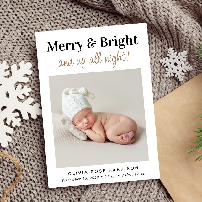 Anuncio Feriado feriado de Navidades Fotos Merry Bright (A fun and unique way to thank family and friends and to introduce them to your baby this Christmas)