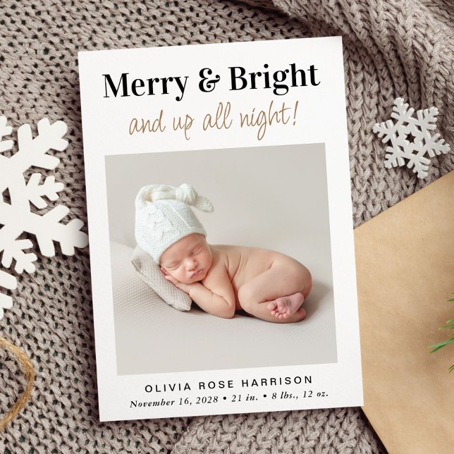 Anuncio Feriado feriado de Navidades Fotos Merry Bright (A beautiful and unique way to introduce family and friends to your Christmas baby)