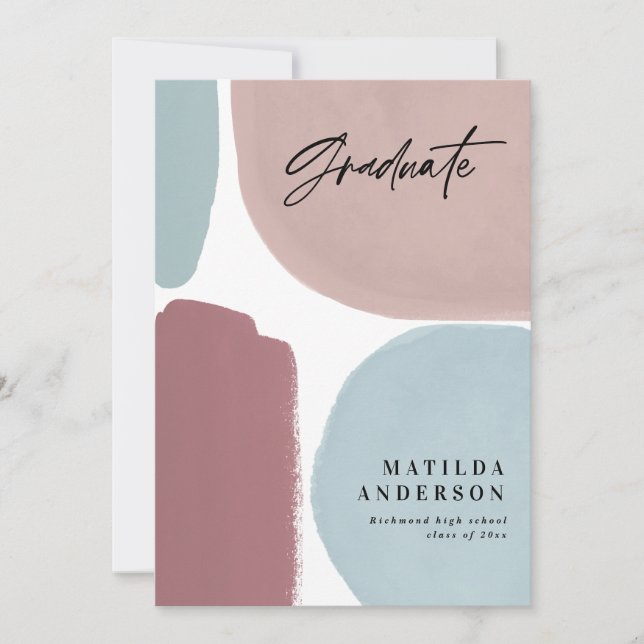 Anuncio Festividad de graduación pintada de color abstract (Anverso)