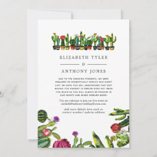 Anuncio Fiesta de Cactus Suculentas Boda Reducida Invitado