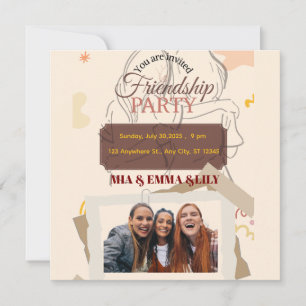 Anuncio Fiesta de Celebración de Amistad Elegante con Foto