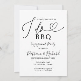 Anuncio Fiesta de compromiso Black And White I DO BBQ
