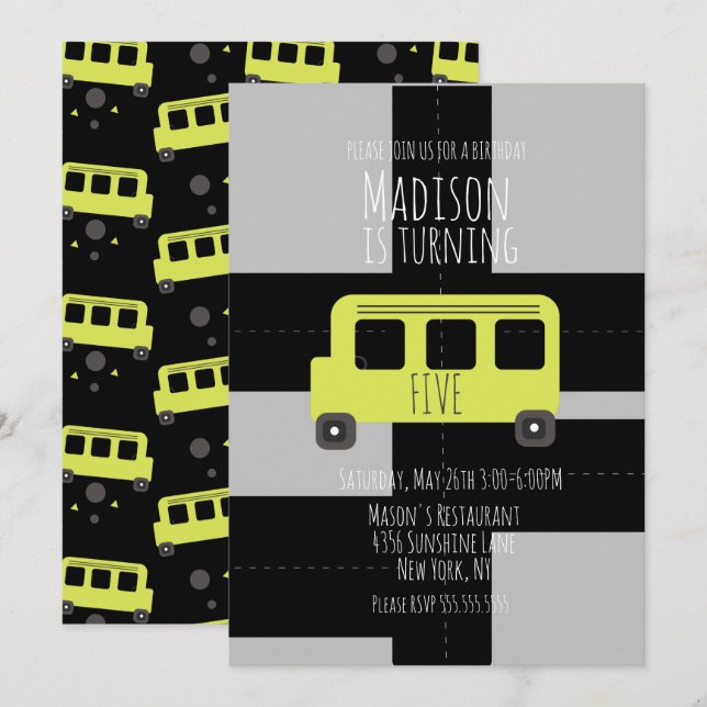 Anuncio Fiesta de cumpleaños de la rueda de transporte esc (Anverso / Reverso)