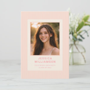 Anuncio Fiesta de Graduación con Foto y Raya Rosa Clara