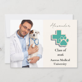 Anuncio Fiesta de graduación de la escuela veterinaria de