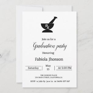 Anuncio fiesta de graduación de la Universidad de la Farma