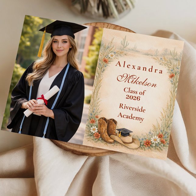 Anuncio Fiesta de Graduación de Vaquera Boho con Fotos (Subido por el creador)