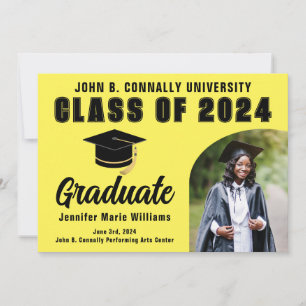 Anuncio Fiesta de Graduación Personalizada 2024 Amarillo d